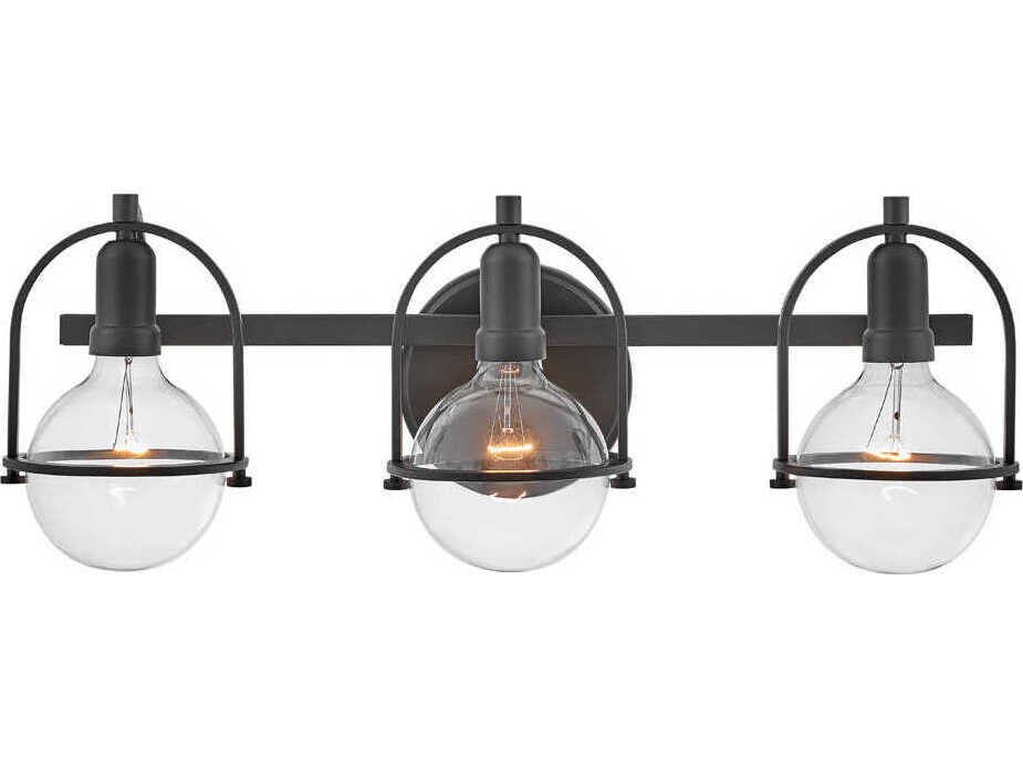 Hinkley Somerset 3-Light Black Glass Vanity Light
