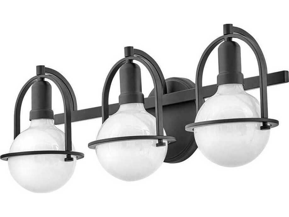 Hinkley Somerset 3-Light Black Glass Vanity Light