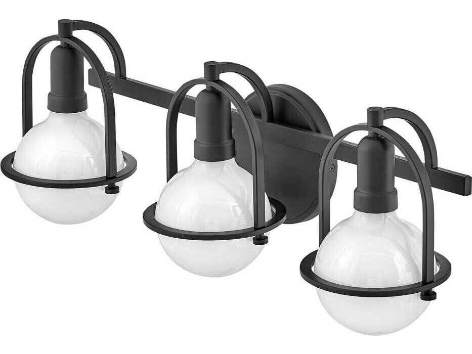 Hinkley Somerset 3-Light Black Glass Vanity Light