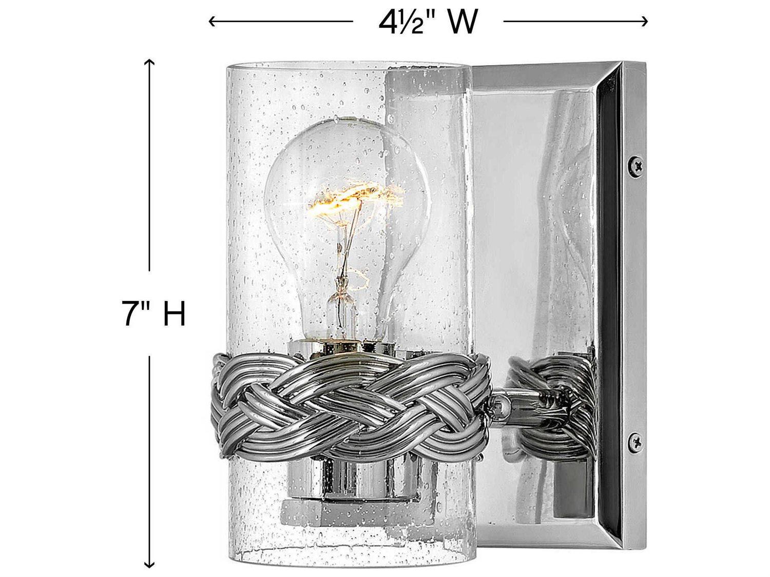 Hinkley Nevis 1-Light Polished Nickel Glass Wall Sconce