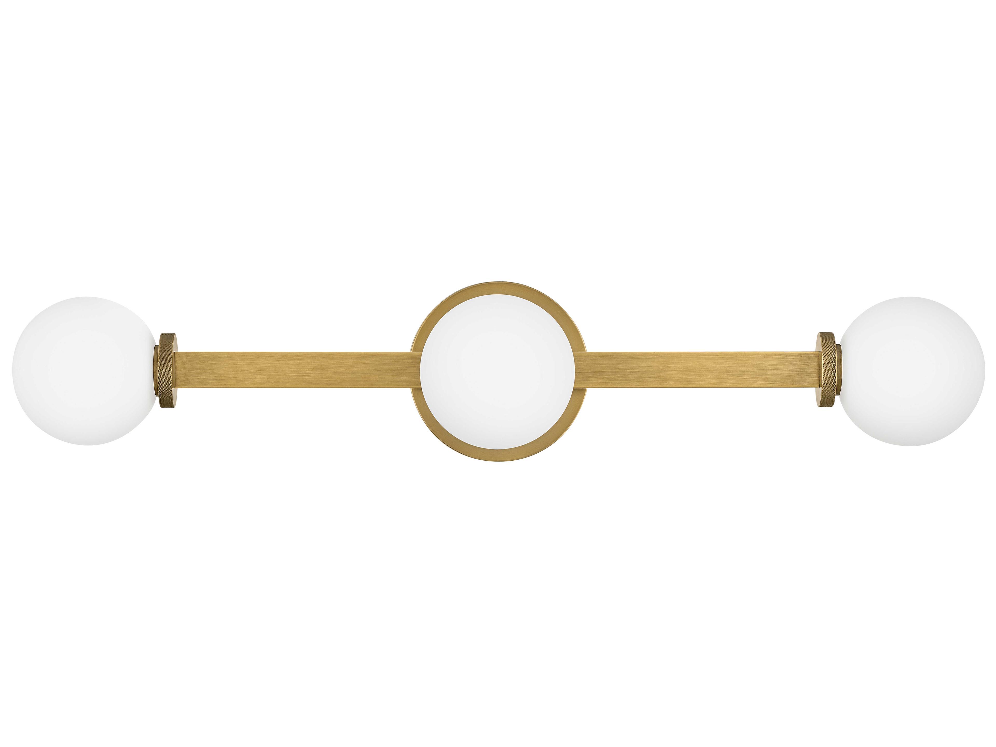 Hinkley Audrey 3-Light Heritage Brass Glass LED Vanity Light