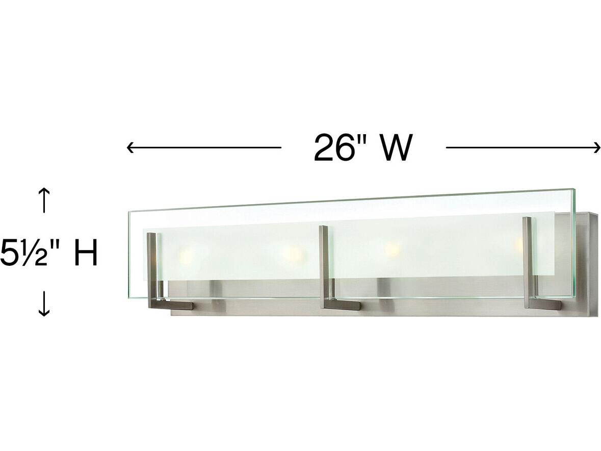 Hinkley Latitude 4-Light Brushed Nickel Glass Vanity Light