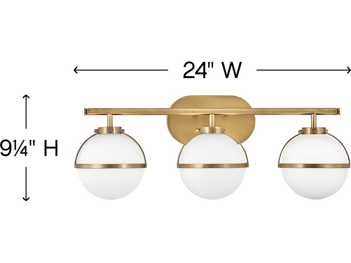 Hinkley Hollis 3-Light Heritage Brass LED Vanity Light