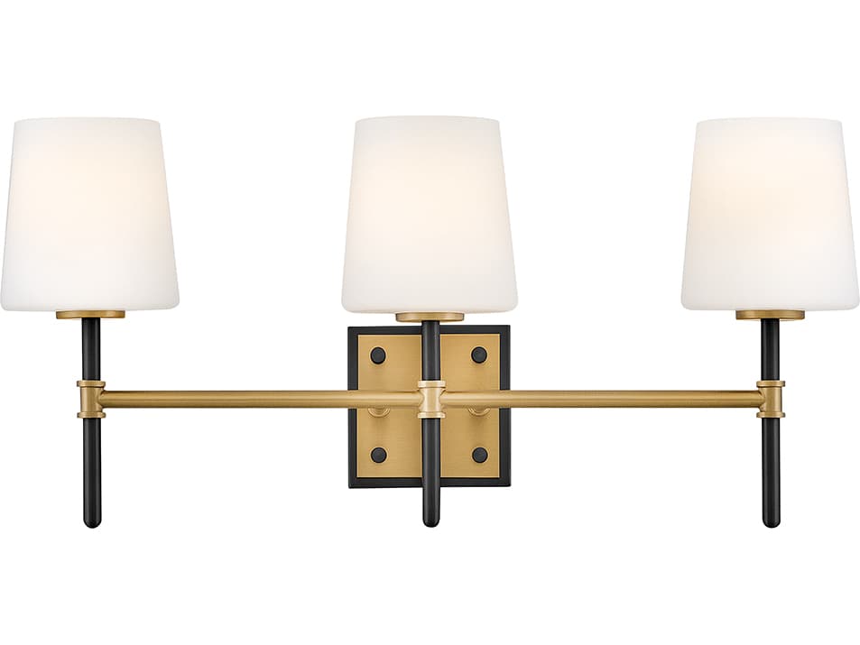 Hinkley Saunders 3-Light Black Lacquered Brass Vanity Light