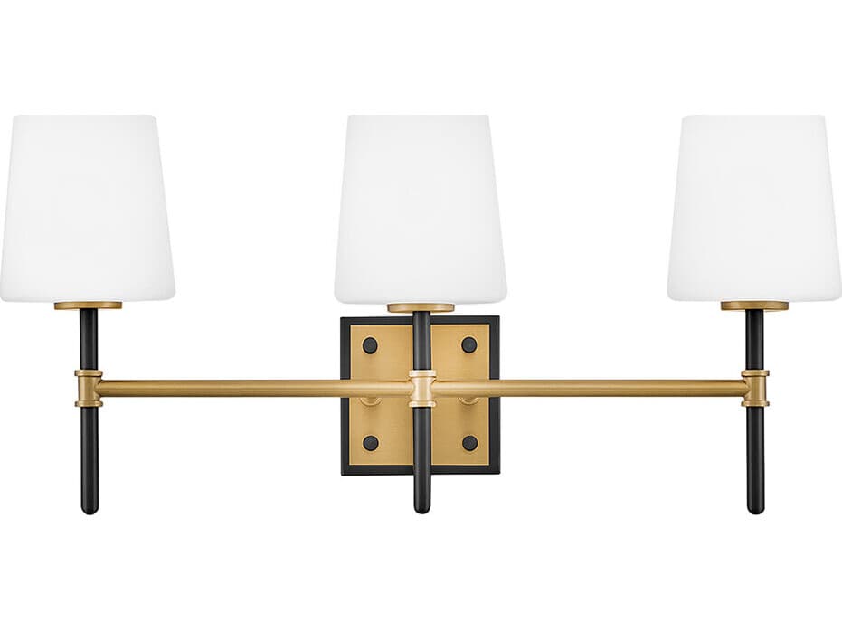 Hinkley Saunders 3-Light Black Lacquered Brass Vanity Light