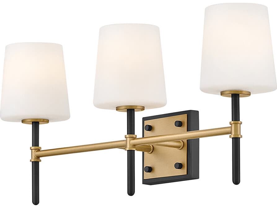 Hinkley Saunders 3-Light Black Lacquered Brass Vanity Light
