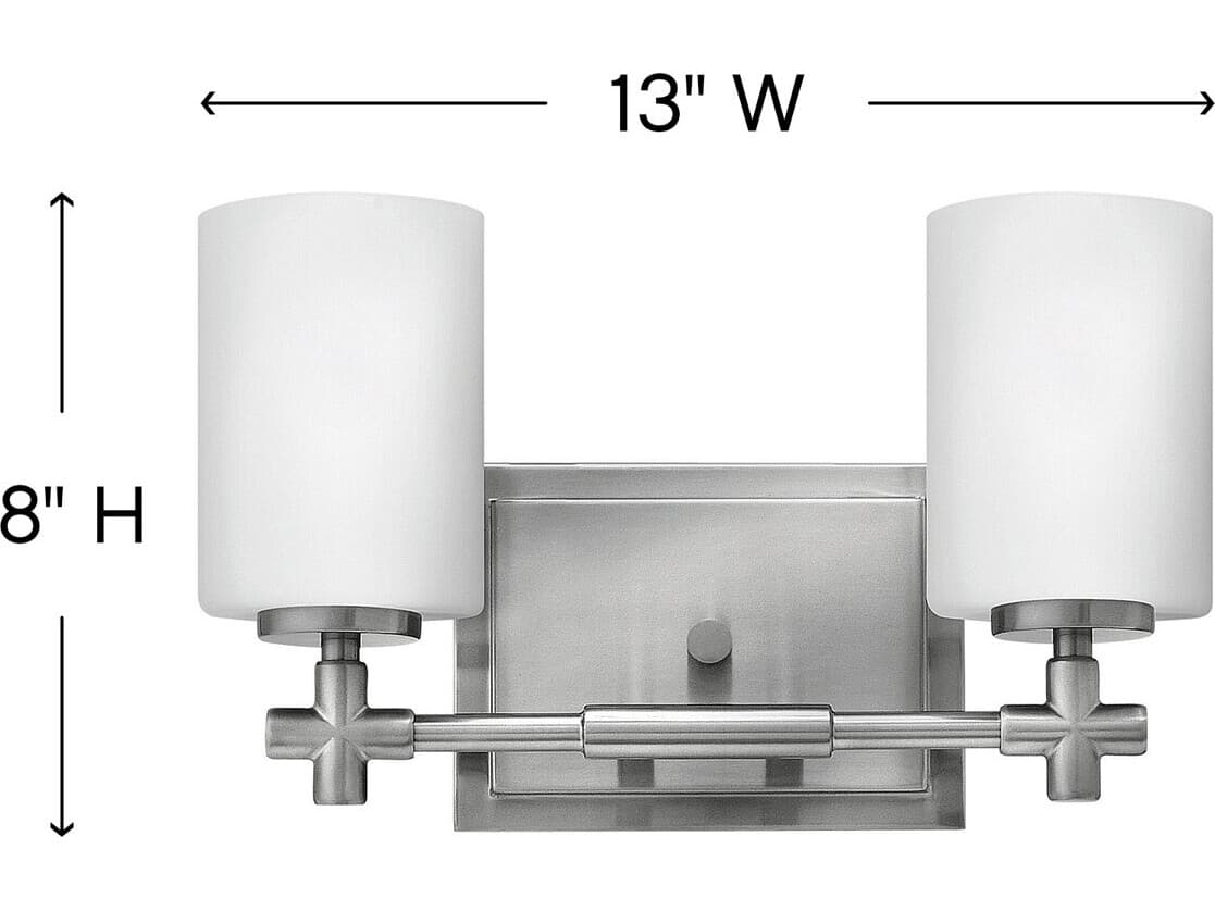 Hinkley Laurel Brushed Nickel Glass Vanity Light