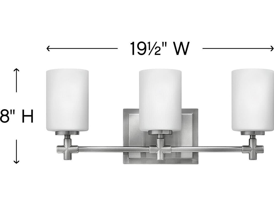 Hinkley Laurel Brushed Nickel Glass Vanity Light