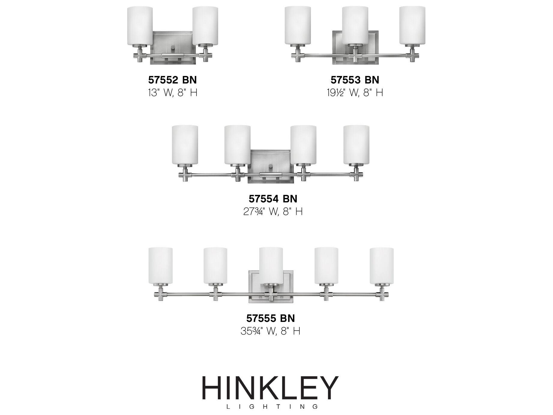 Hinkley Laurel Brushed Nickel Glass Vanity Light