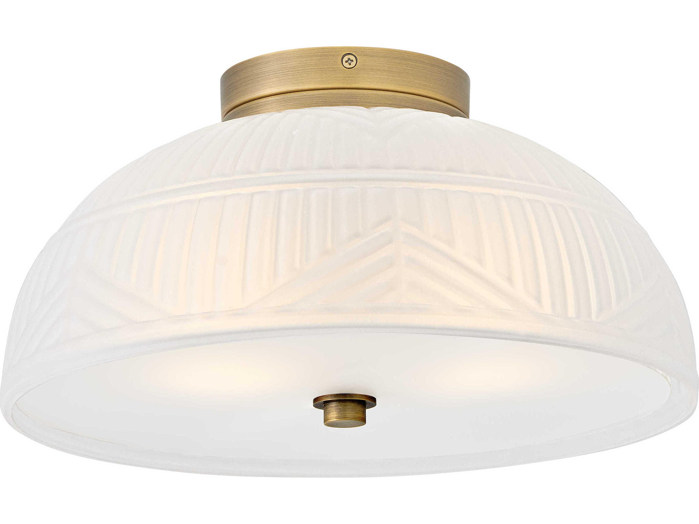 Hinkley Devon 2-Light Lacquered Brass Flush Mount