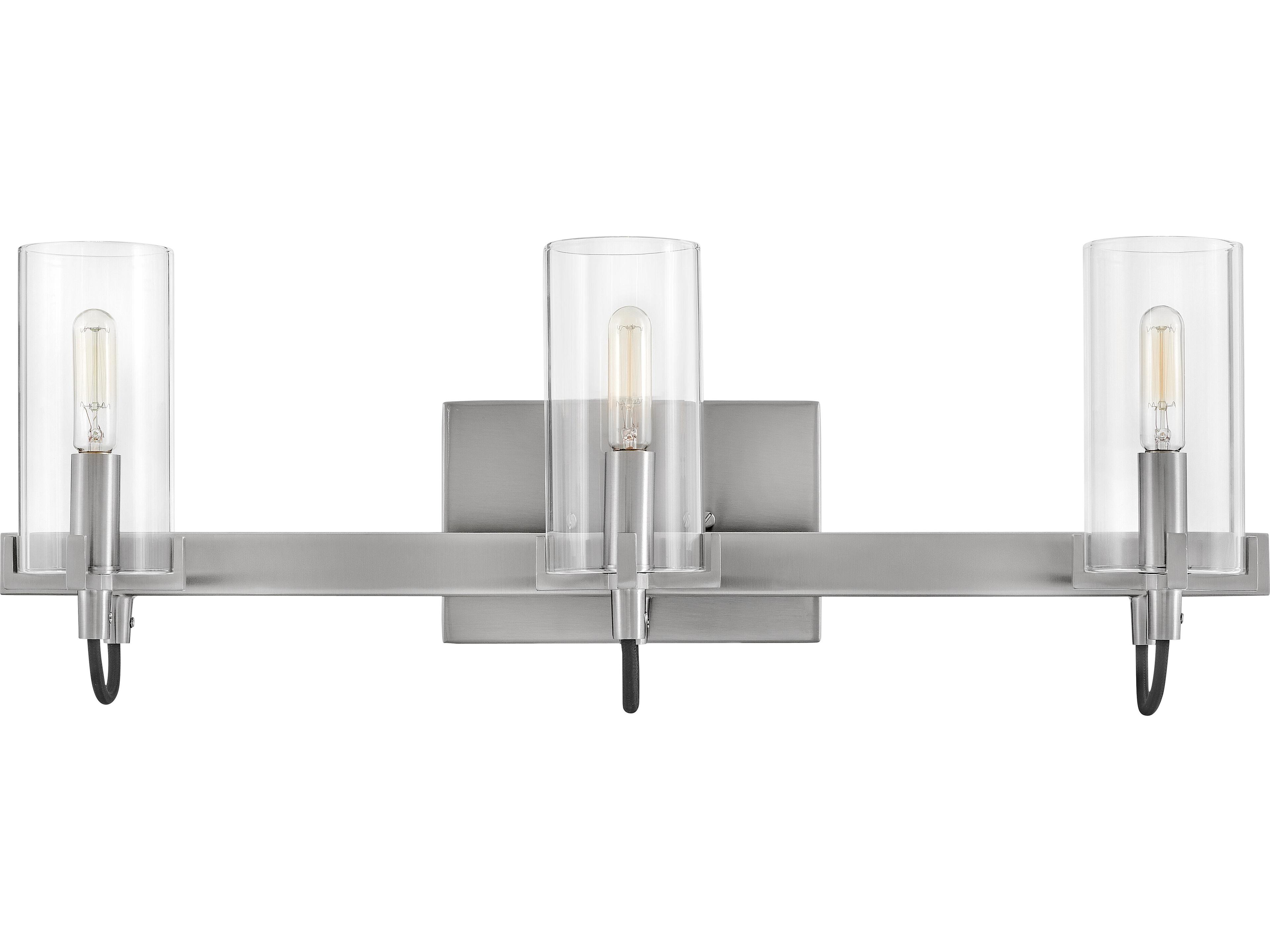 Hinkley Ryden 3-Light Brushed Nickel Glass LED Vanity Light