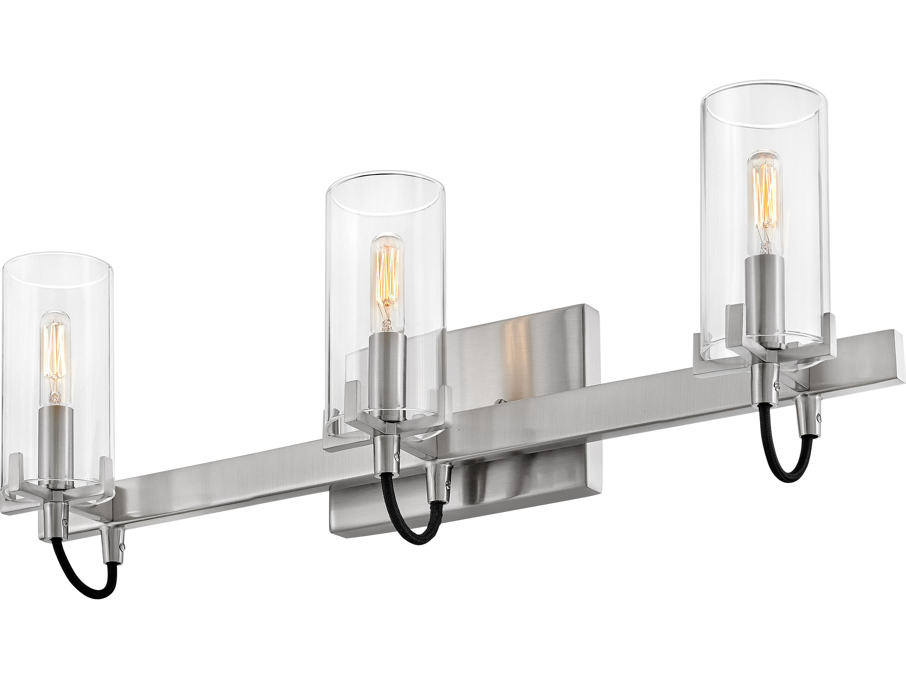 Hinkley Ryden 3-Light Brushed Nickel Glass LED Vanity Light