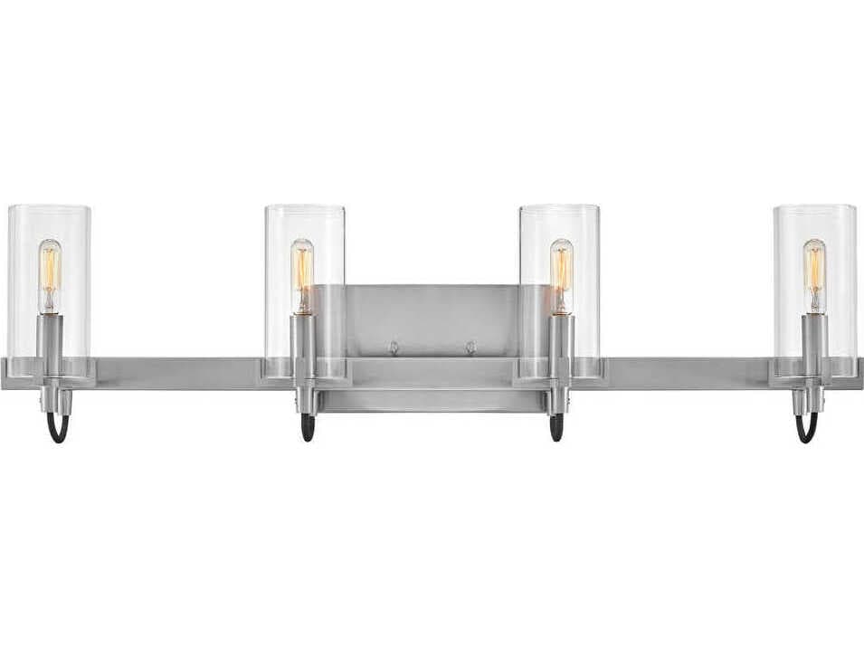 Hinkley Ryden 4-Light Brushed Nickel Glass LED Vanity Light