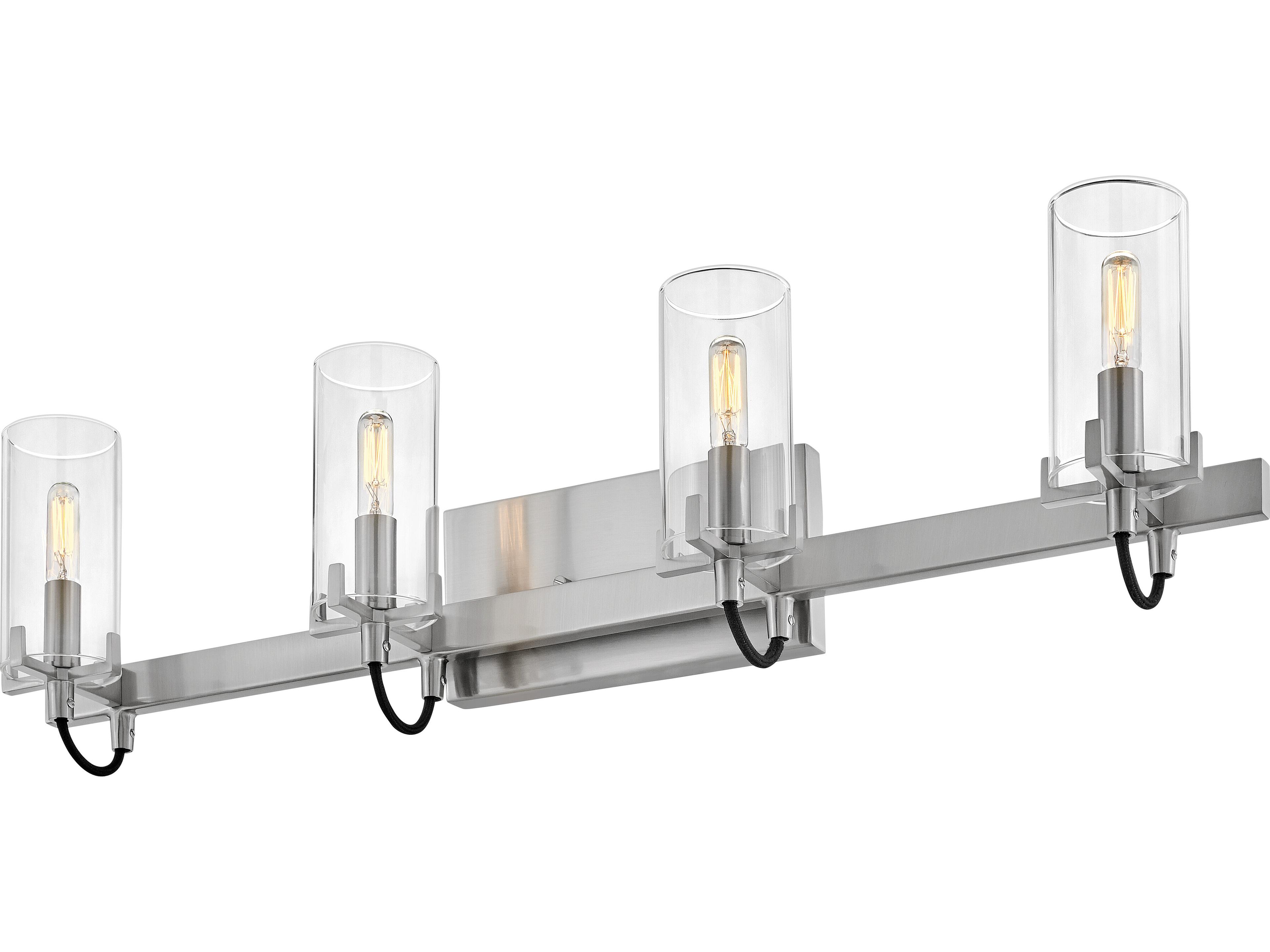 Hinkley Ryden 4-Light Brushed Nickel Glass LED Vanity Light