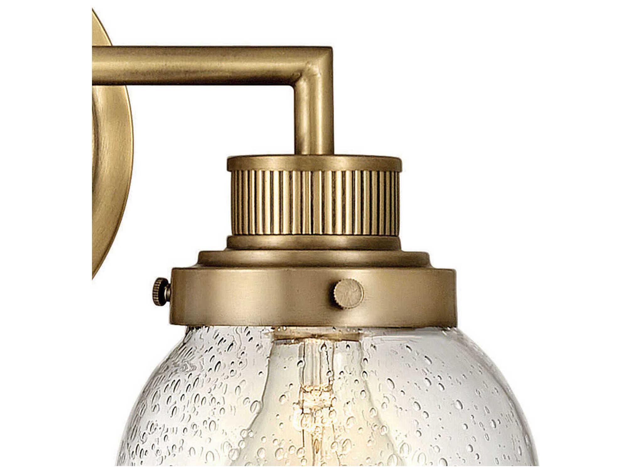 Hinkley Poppy 2-Light Heritage Brass Glass Vanity Light