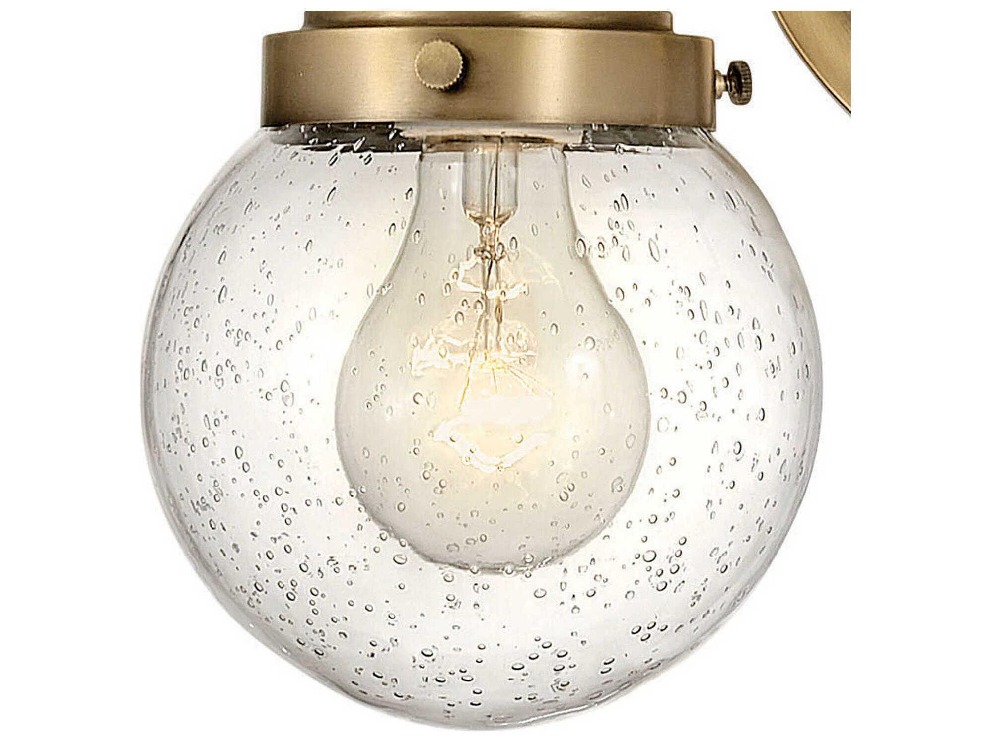 Hinkley Poppy 2-Light Heritage Brass Glass Vanity Light