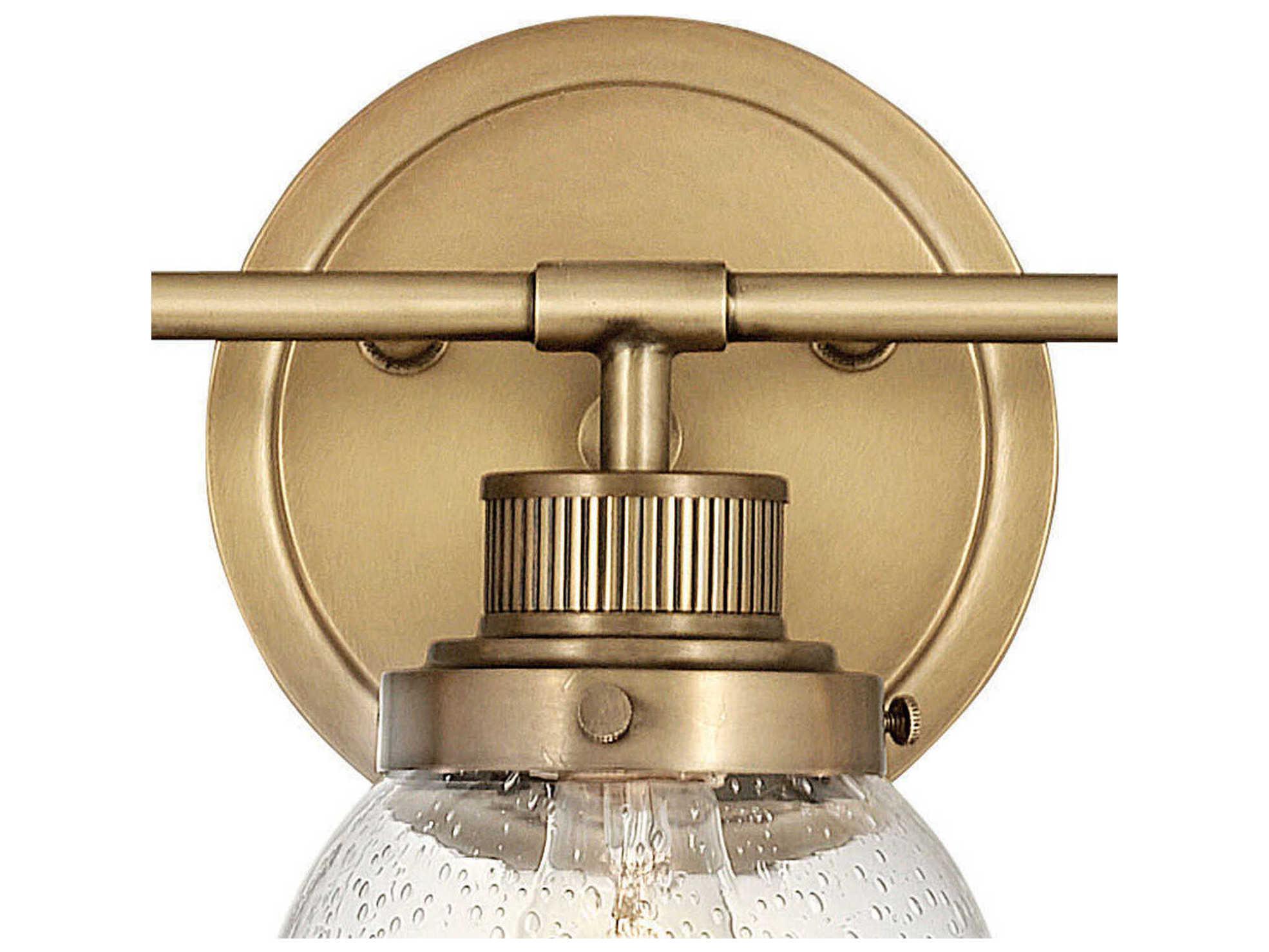 Hinkley Poppy 3-Light Heritage Brass Glass Vanity Light