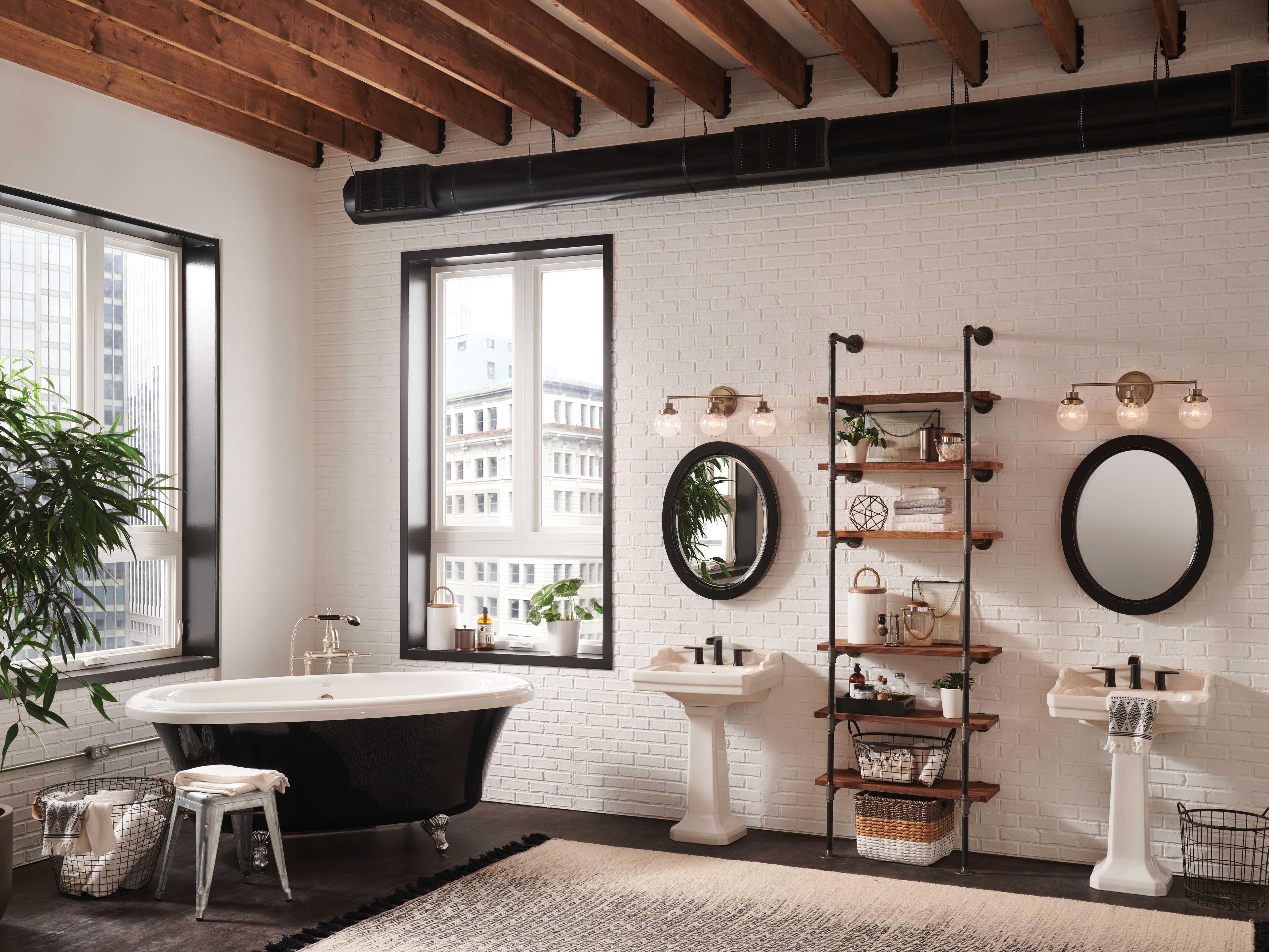 Hinkley Poppy 3-Light Heritage Brass Glass Vanity Light