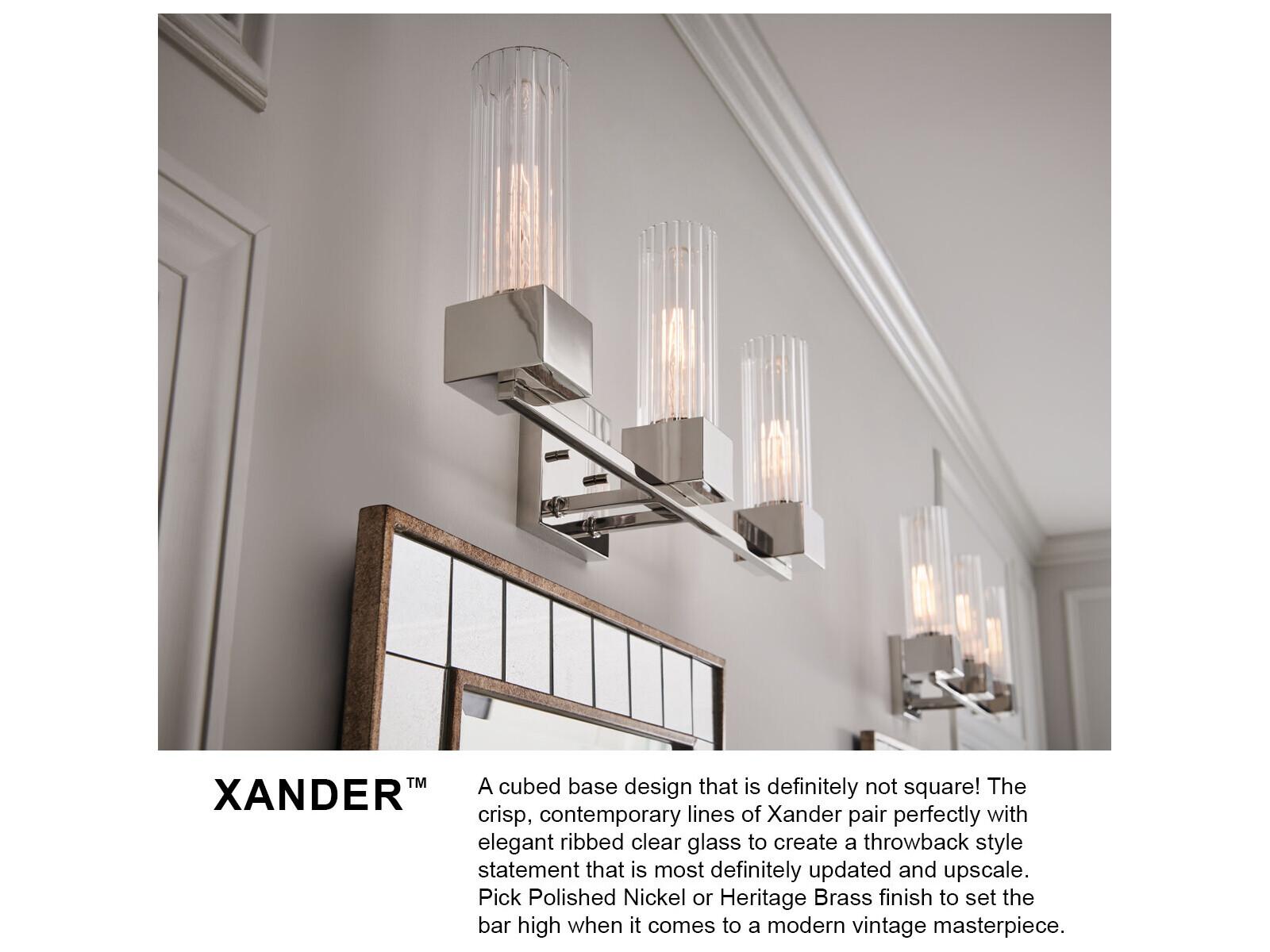 Hinkley Xander 1-Light Heritage Brass Glass Wall Sconce