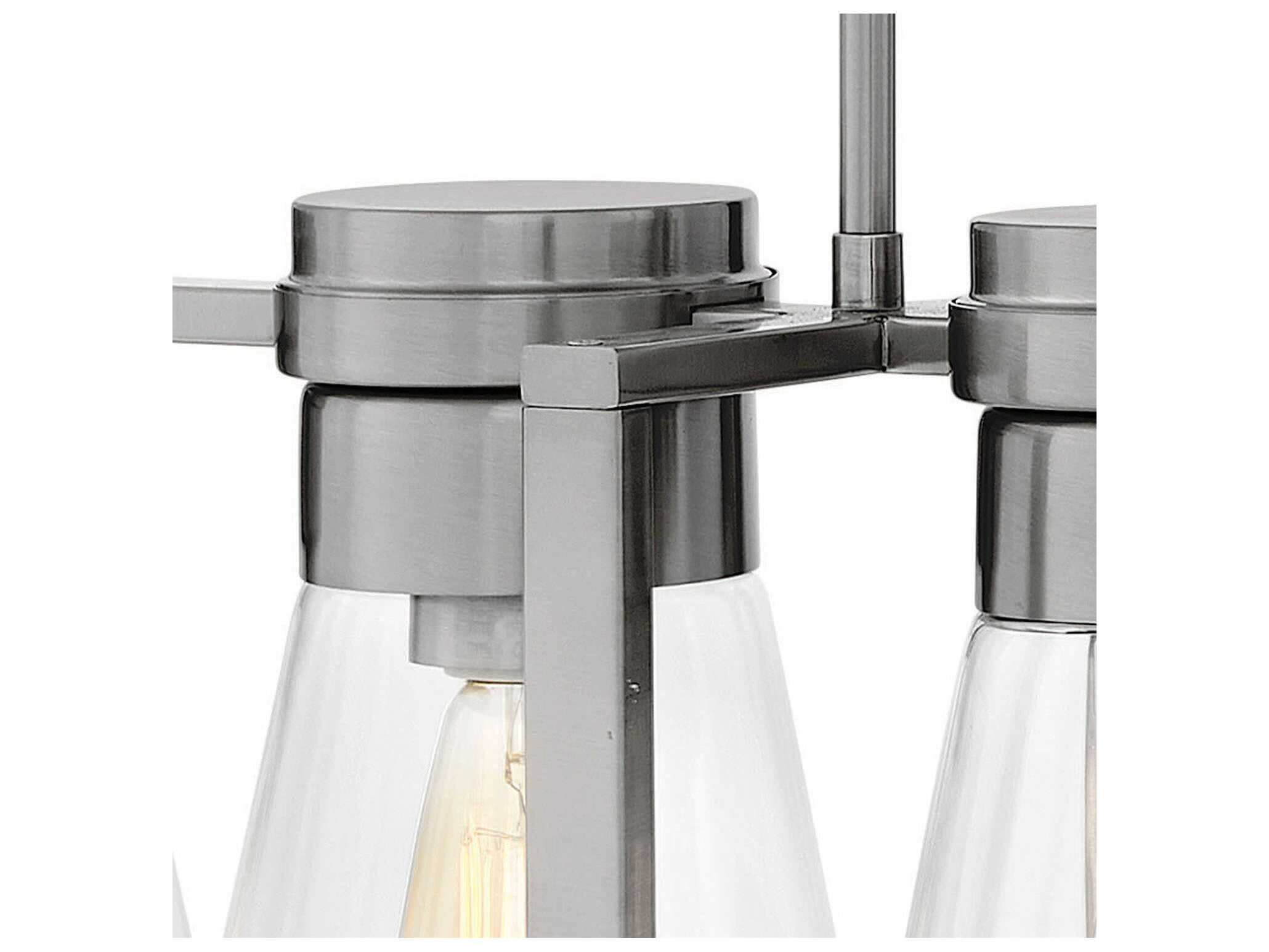 Hinkley Refinery 6-Light Brushed Nickel With Clear Glass Island Pendant