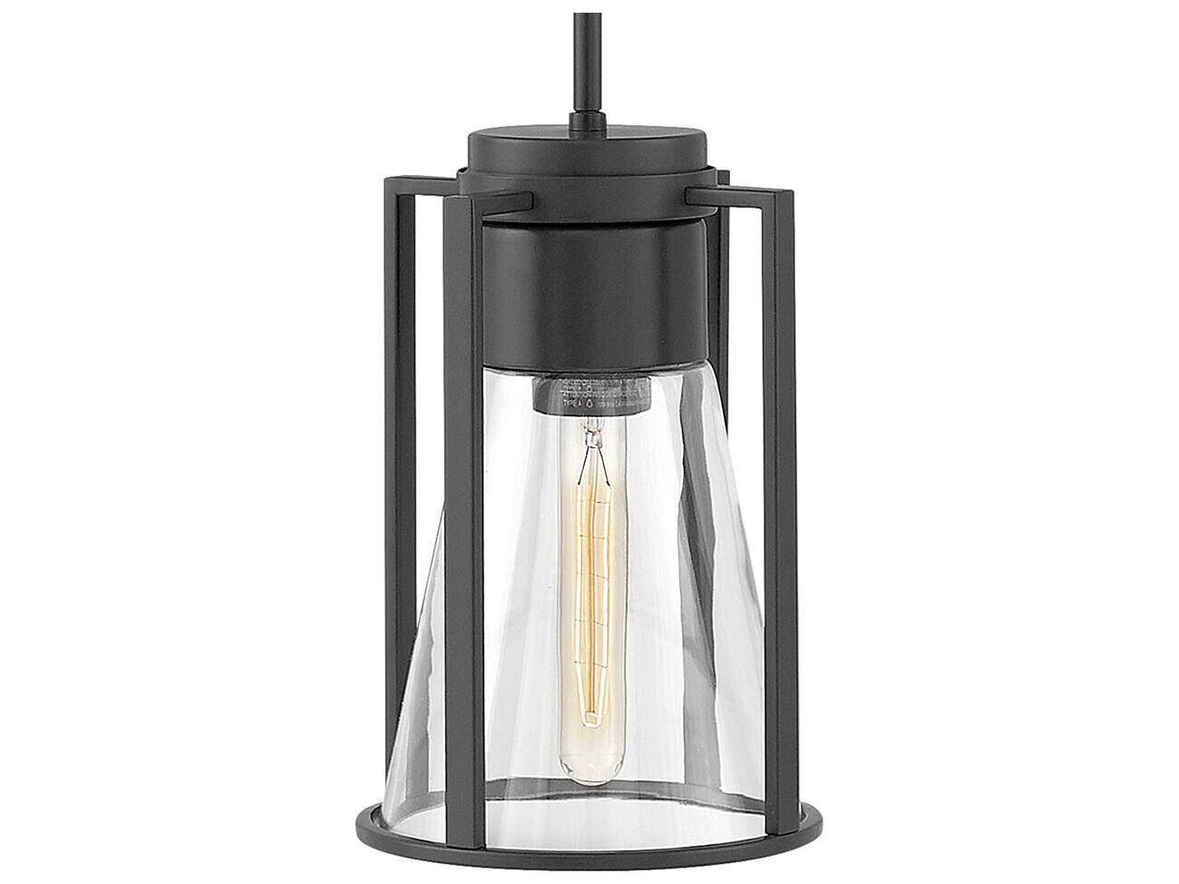 Hinkley Refinery 1-Light Black Glass Mini Pendant