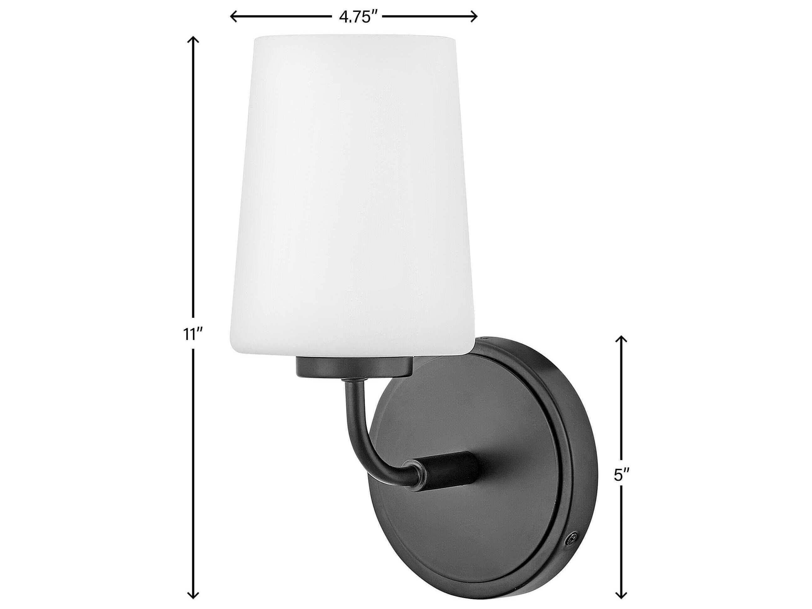 Hinkley Kline 1-Light Black Glass Wall Sconce