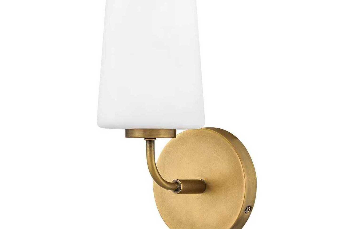 Hinkley Kline 1-Light Heritage Brass Glass Wall Sconce