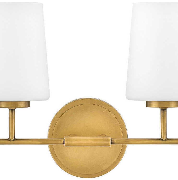 Hinkley Kline 4-Light Heritage Brass Glass Vanity Light