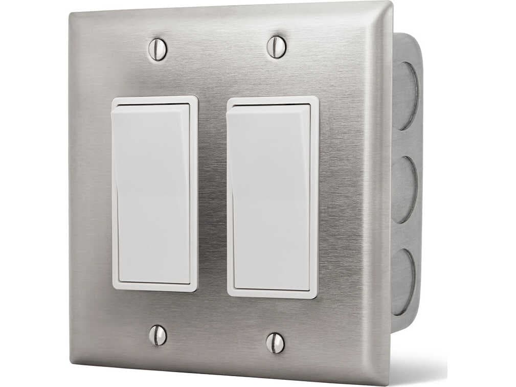 Infratech Value Controls Dual On/Off Switch Wall Plate & Gang Box 20 AMP Per Switch