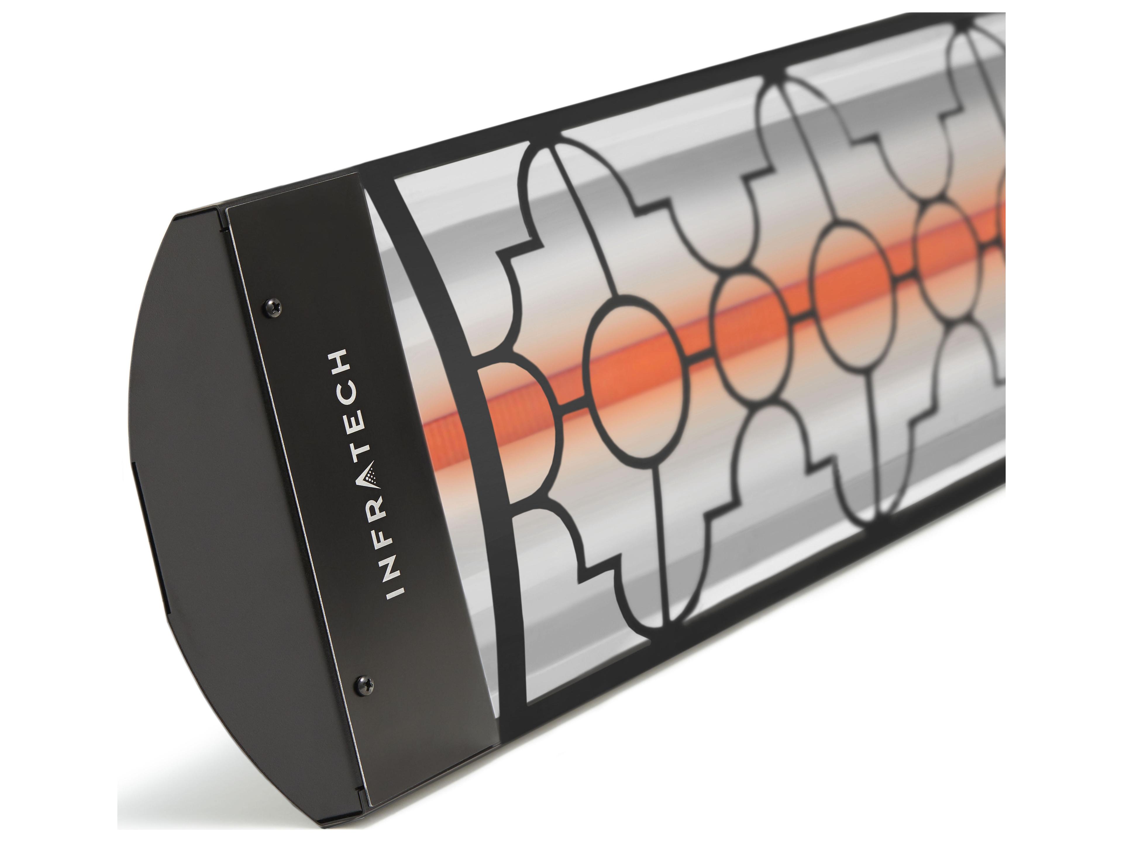 Infratech Motif Single Element Stainless Steel Outdoor Heater Black 61-1/4 Inches Wide 3000 Watt 240 Volt Mediterranean