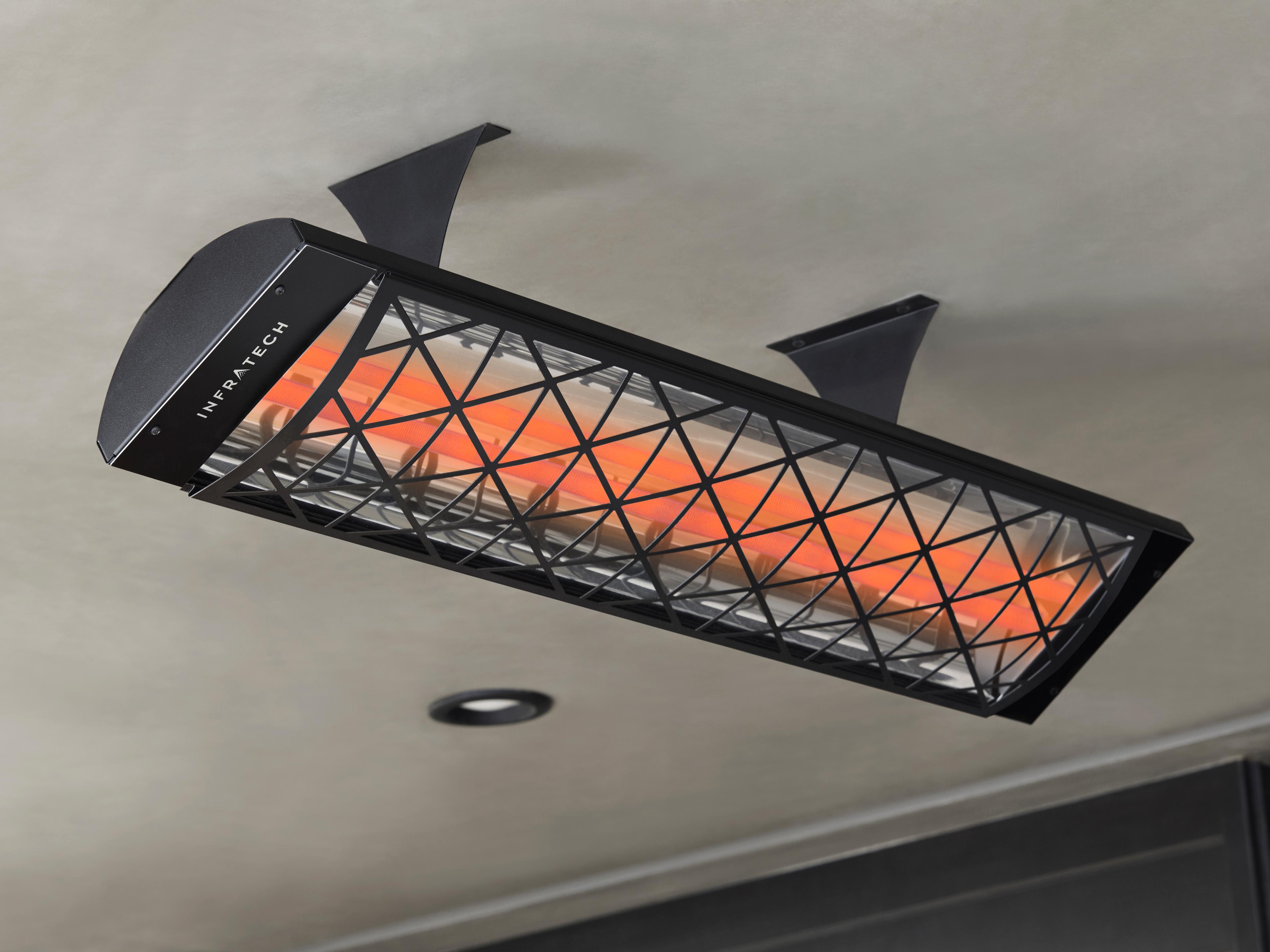 Infratech Motif Dual Element Stainless Steel Outdoor Heater Black 39 Inches Wide 4000 Watt 240 Volt Contemporary