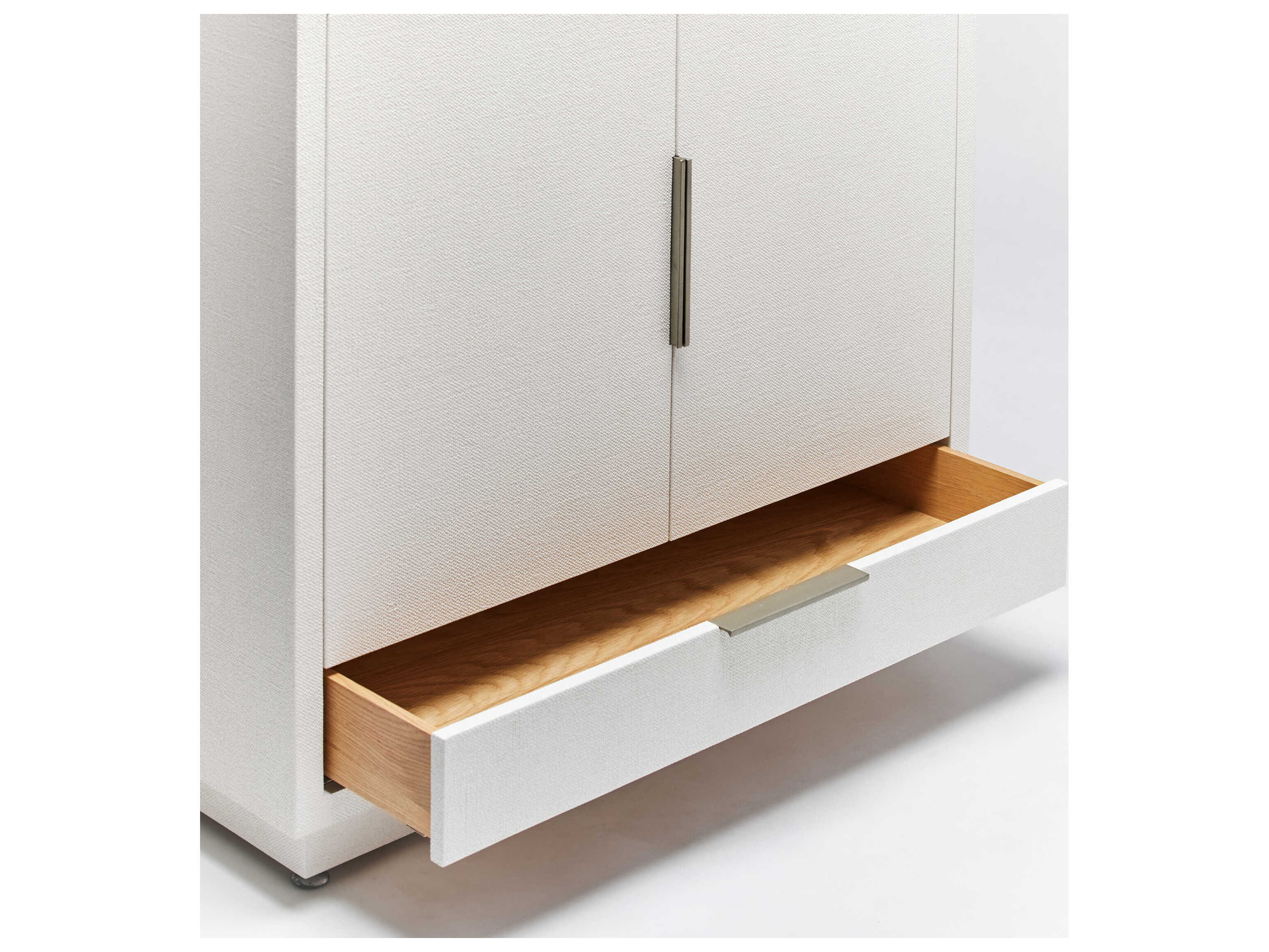 Interlude Home Montaigne Natural White Antique Brass Bar Cabinet