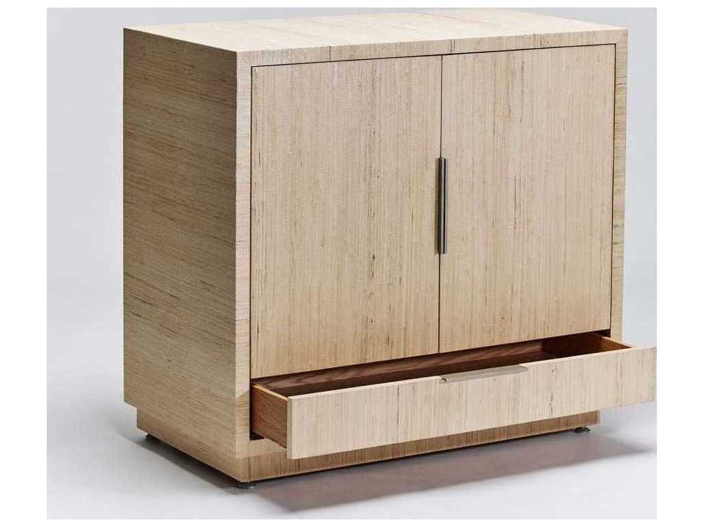 Interlude Home Montaigne Natural Champagne Silver Bar Cabinet