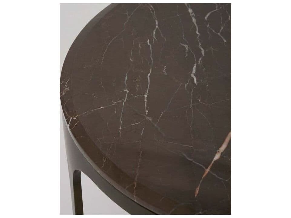 Interlude Home Camilla Round Marble Antique Bronze Terra Brown End Table