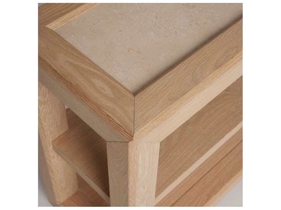 Interlude Home Walsh Rectangular Marble Saddle Honey Console Table