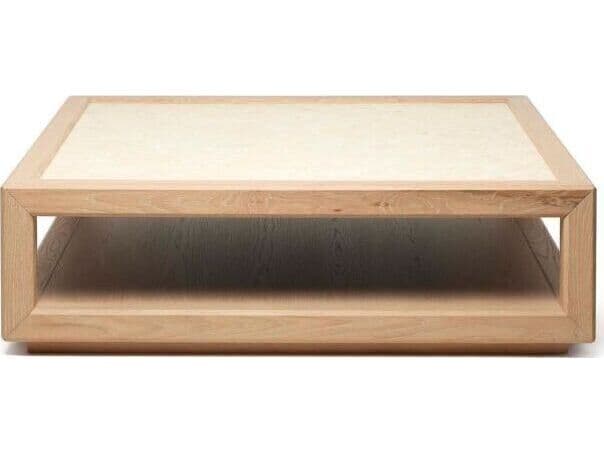 Interlude Home Walsh Square Marble Saddle Honey Coffee Table