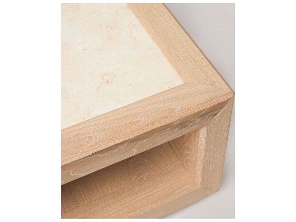 Interlude Home Walsh Square Marble Saddle Honey Coffee Table