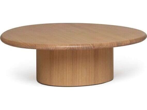 Interlude Home Tinsley Round Wood Husk Coffee Table