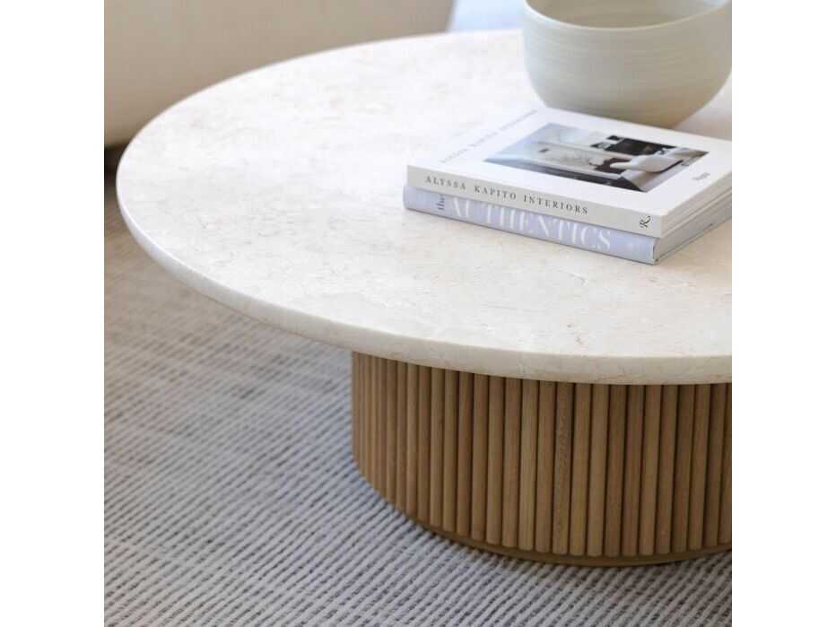 Interlude Home Laurel Round Marble Coffee Table