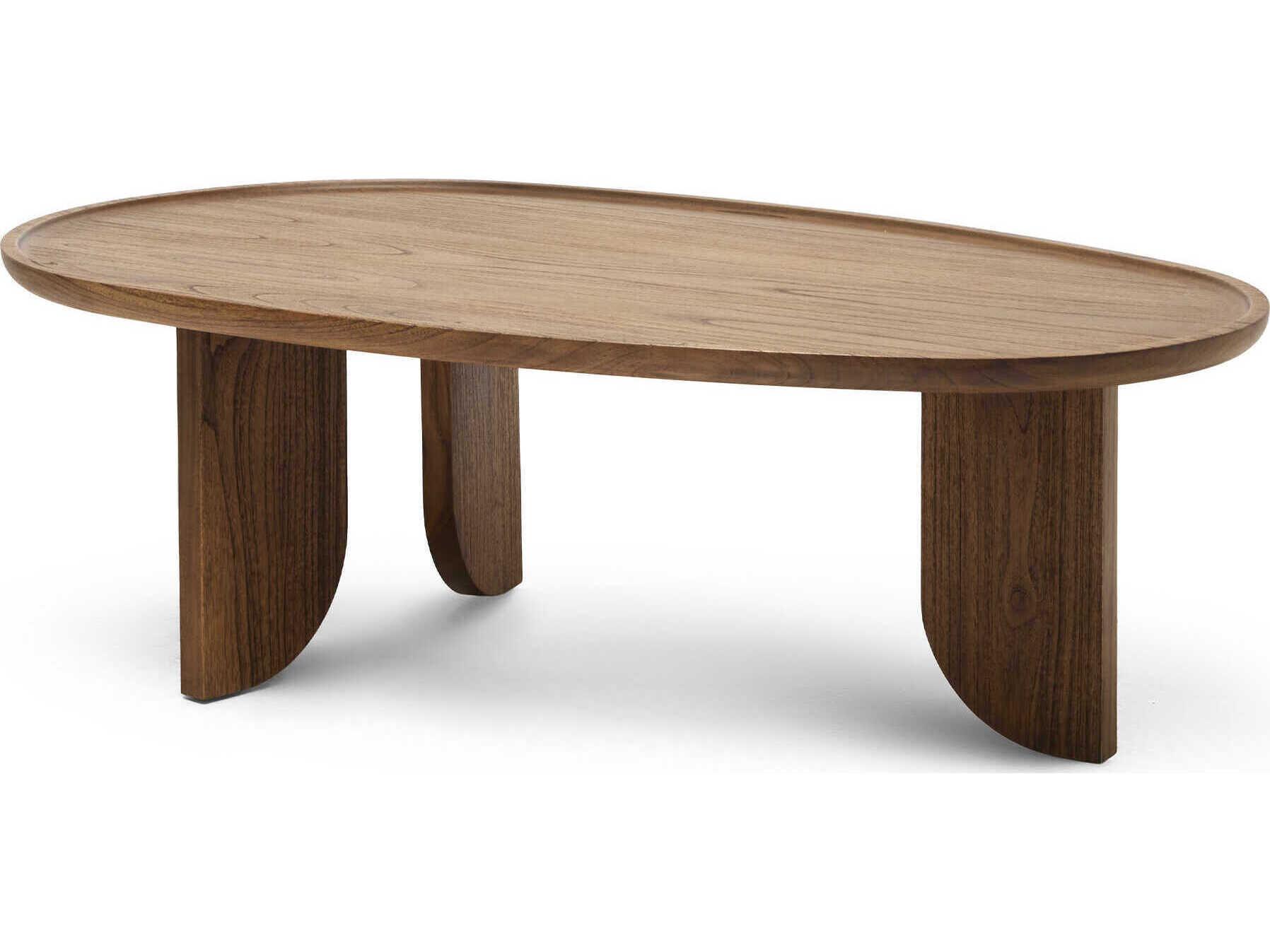 Interlude Home Ellison Oval Wood Pecan Coffee Table