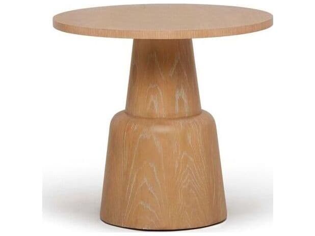 Interlude Home Graves Round Wood Saddle End Table