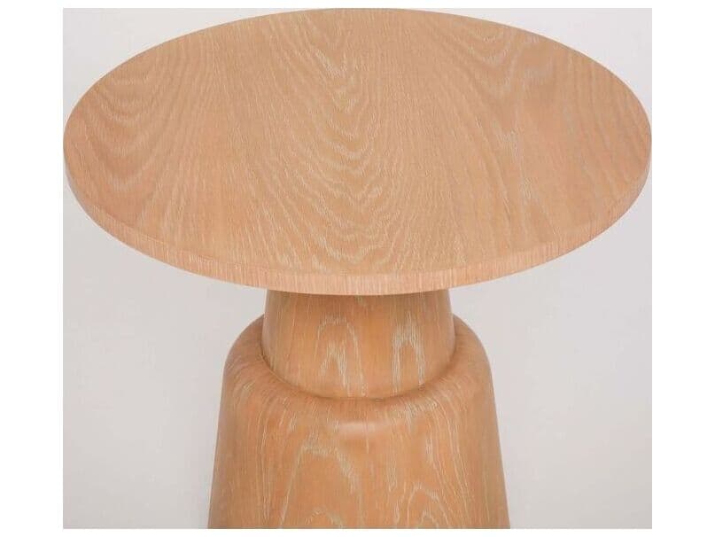 Interlude Home Graves Round Wood Saddle End Table