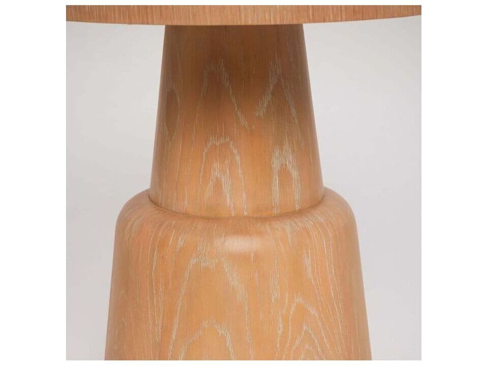 Interlude Home Graves Round Wood Saddle End Table