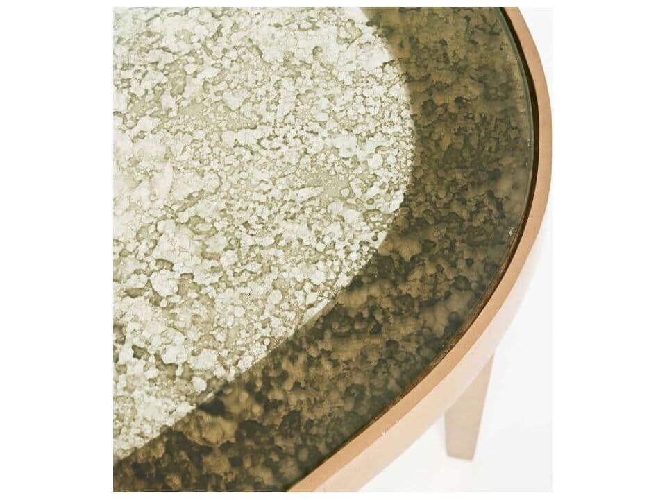 Interlude Home Jan Glass Champagne Taupe Grey Coffee Table