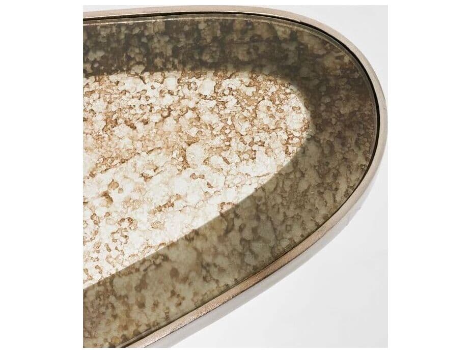 Interlude Home Jan Oval Glass Twilight Bronze Coffee Table