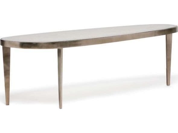 Interlude Home Jan Oval Glass Twilight Bronze Coffee Table