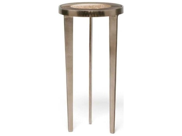 Interlude Home Jan Round Glass Twilight Bronze End Table