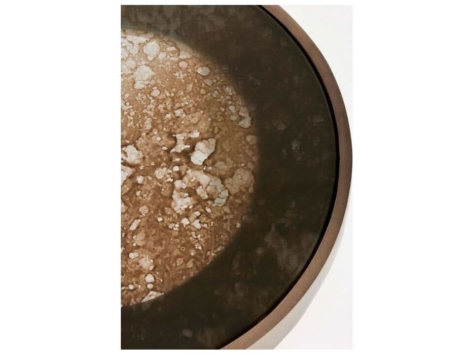 Interlude Home Jan Round Glass Twilight Bronze End Table