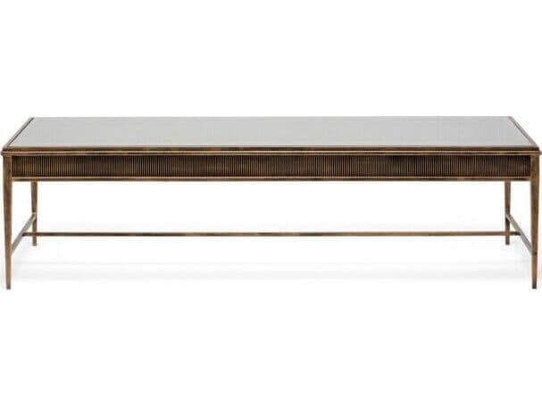 Interlude Home Camille Rectangular Glass Gilded Brass Clear Coffee Table