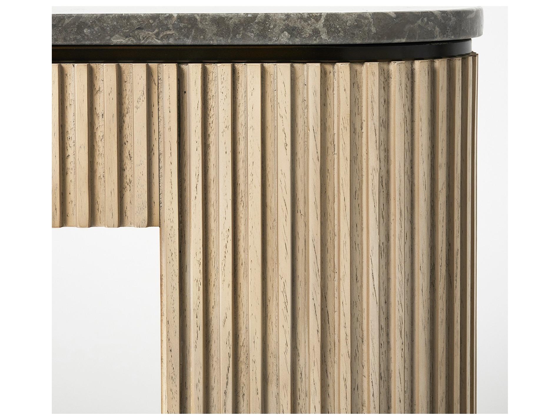 Interlude Home Morrison Washed Taupe Fossil Deep Bronze Natural Mindi Wood Writing Desk